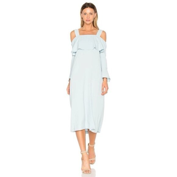 ganni light blue dress Ganni Light Sequins Midi Dress